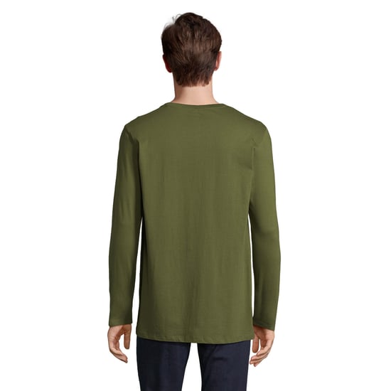 SOLS Mens Imperial Cotton Long-Sleeved T-Shirt (Dark Khaki) - Image 2