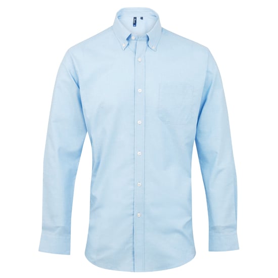 Premier Mens Signature Oxford Long Sleeve Work Shirt (Light Blue) - Image 1