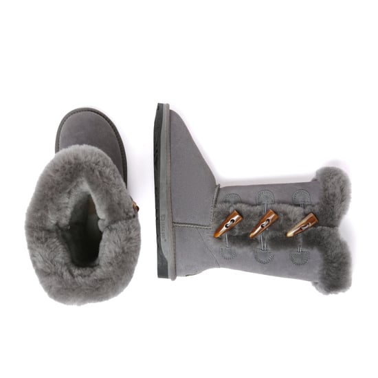 EVER AU Botas altas con botones de cuerno para mujer - Ashy - Image 3