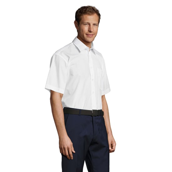 SOLS Unisex Adult Bristol Plain Poplin Business Shirt (White) - Image 3