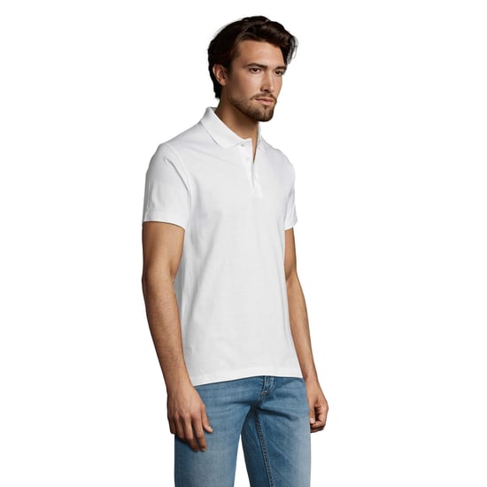 SOLS Mens Prescott Jersey Polo Shirt (White) - Image 3