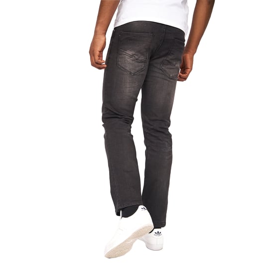 Crosshatch Mens Cadman Straight Jeans (Black Wash) - Image 2