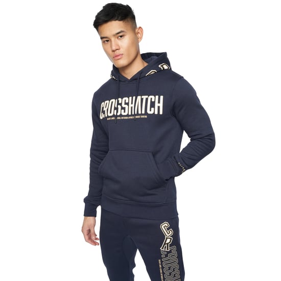 Crosshatch Mens Doddington Hoodie (Navy) - Image 1