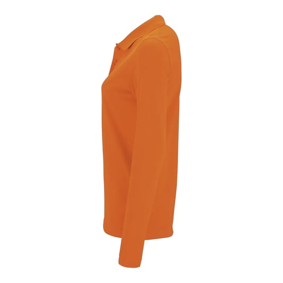 SOLS Womens/Ladies Perfect Pique Long-Sleeved Polo Shirt (Orange) - Image 3