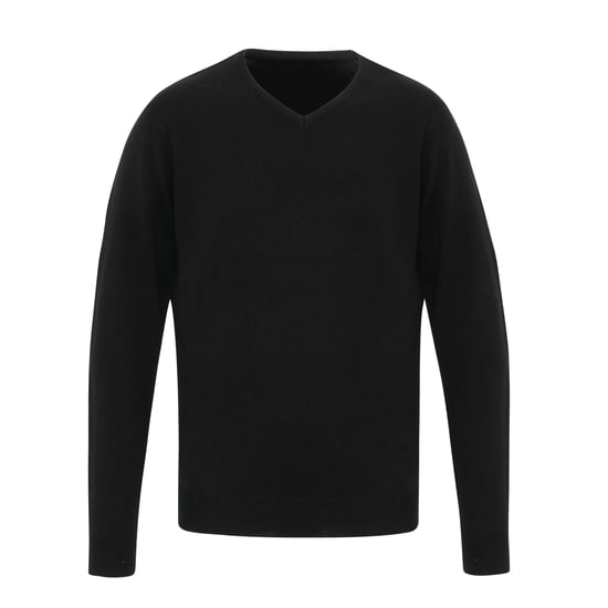 Premier Mens Essential Acrylic V-Neck Sweater (Black) - Image 1