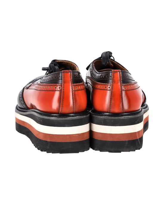 Prada Flatform Derby Brogue Lace Up in Black Leather - Image 5