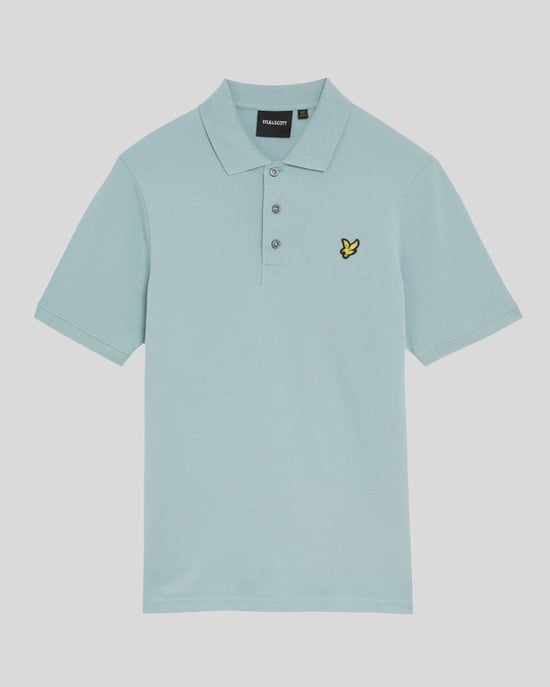 Polo azul ahumado con logo en el pecho de Lyle & Scott - Image 5
