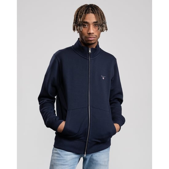 Men's Gant Original Full-Zip Cardigan in Navy - Image 1