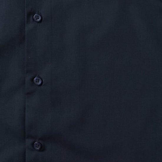 Russell Collection Mens Short Sleeve Poly-Cotton Easy Care Tailored Poplin Shirt (French Navy) - Image 5