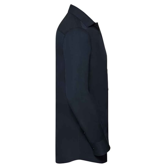 Russell Collection Mens Ultimate Stretch Slim Long-Sleeved Shirt (Bright Navy) - Image 3