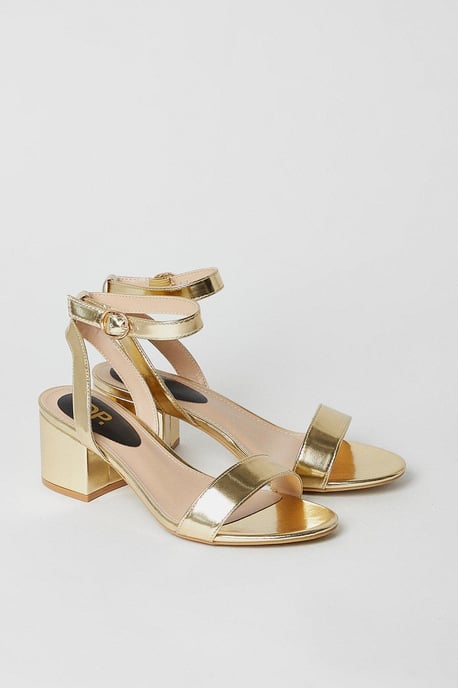 Wide Fit Tommi Barely There Mid Block Heel Sandals - Image 3