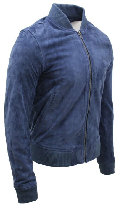 Varsity Soft Suede Leather Bomber Jacket