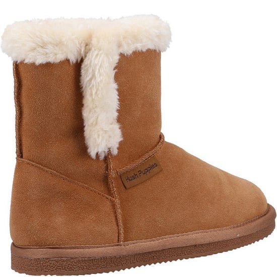 Hush Puppies Girls Ashlynn Suede Slippers (Tan) - Image 2