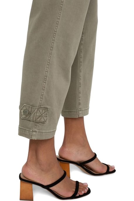 Utility Crop Cargo Cinched Leg Pewter Green Jeans
