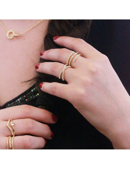 Anillo X - Oro y Cristal - Image 5