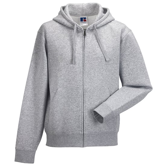 Russell Mens Authentic Full Zip Hooded Sweatshirt / Hoodie (Light Oxford) - Image 3