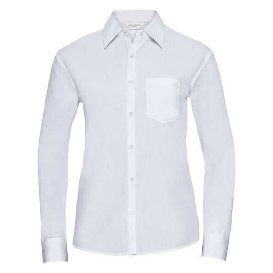Russell Collection Ladies/Womens Long Sleeve Shirt (White) - Image 1