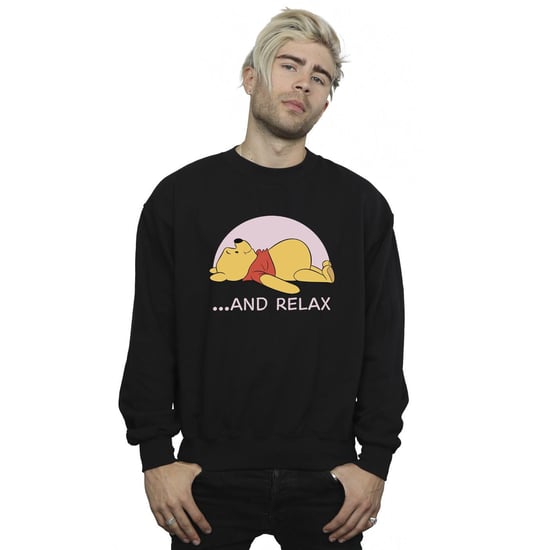 Disney Mens Winnie The Pooh Relax Sweatshirt (Black) - Image 2