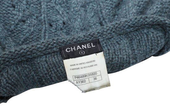 Chanel Cable Knit Cardigan in Teal Cashmere - Image 4
