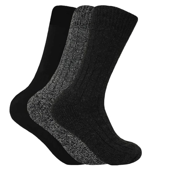 3 Pares de Calcetines de Senderismo para Hombre con Suela Acolchada de Lana para Botas - Image 1