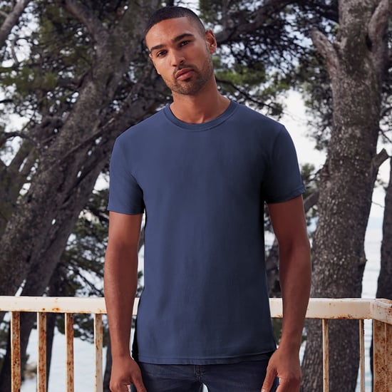 Fruit Of The Loom Mens Iconic 195 Ringspun Premium Tshirt (Navy) - Image 2