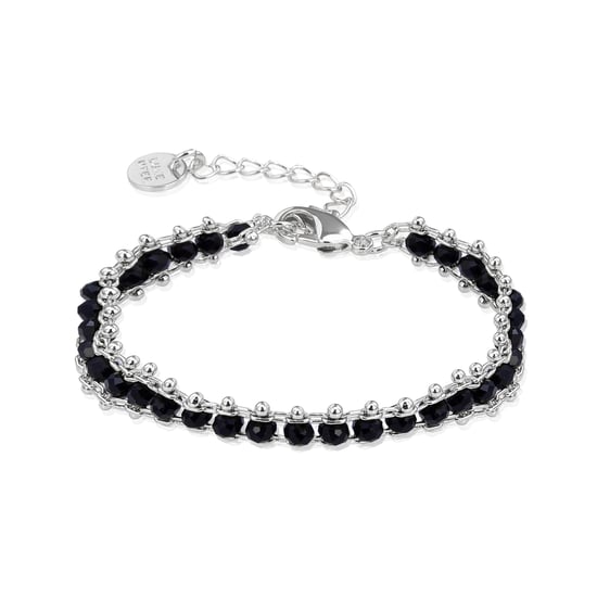 Luxenter lailai bracelet in 925 sterling silver and black crystal with rhodium-plated finish