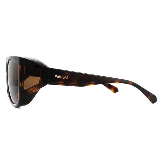 Gafas de sol polarizadas unisex Polaroid Suncovers Wrap Havana Brown Copper - Image 3