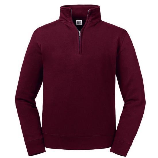 Russell Mens Authentic Quarter Zip Sweatshirt (Burgundy) - Image 1