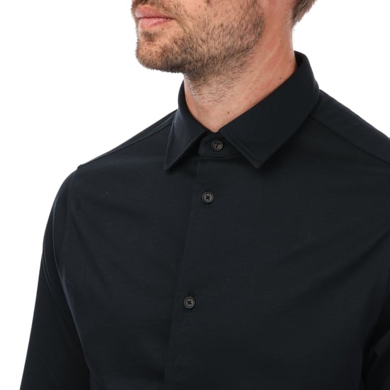 Men's Ted Baker Marros Long Sleeve Jersey Shirt in Navy