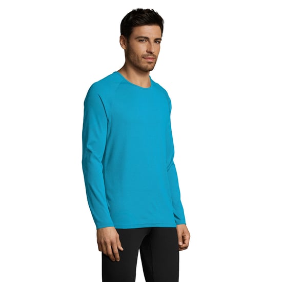 SOLS Mens Sporty Long Sleeve Performance T-Shirt (Aqua) - Image 6