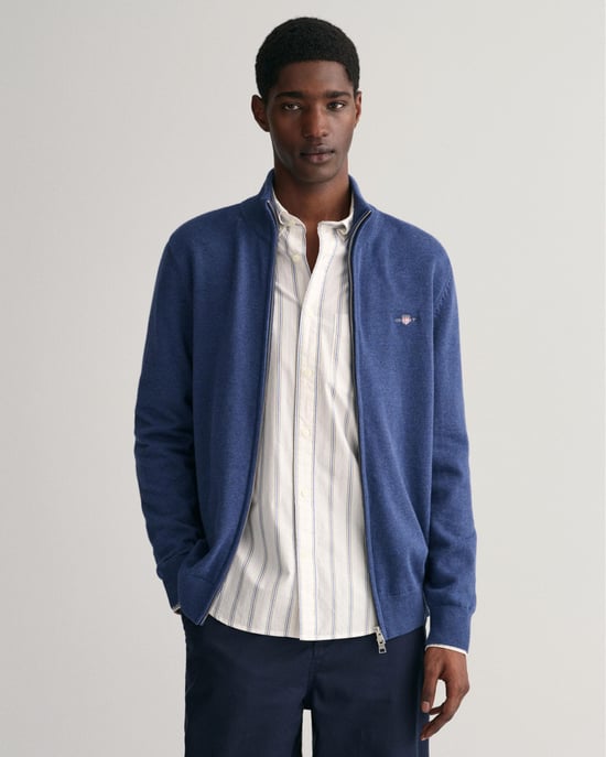GANT Mens Casual Cotton Zip Cardigan - Image 1