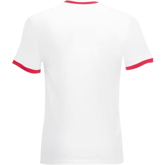 Fruit Of The Loom Mens Ringer Short Sleeve T-Shirt (White/Red) - Image 2