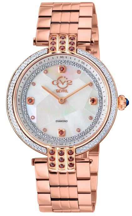 GV2 Women's  Matera 12804B Swiss Quartz Dimaond White MOP Dial Watch