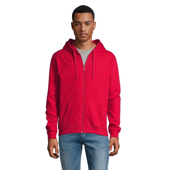 SOLS Mens Stone Zip Up Plain Hoodie (Red) - Image 4