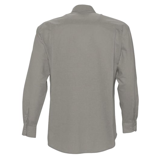 SOLS Mens Oxford Long-Sleeved Shirt (Silver) - Image 2