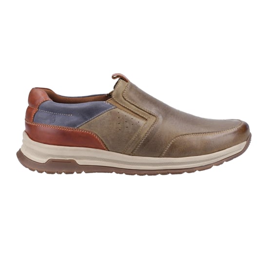 Hush Puppies Mens Cole Leather Casual Shoes (Khaki/Navy/Tan)