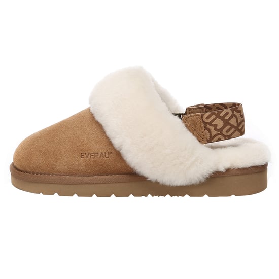 EVER AU Women Pelican Removable Strap Slingback Slippers - Chestnut