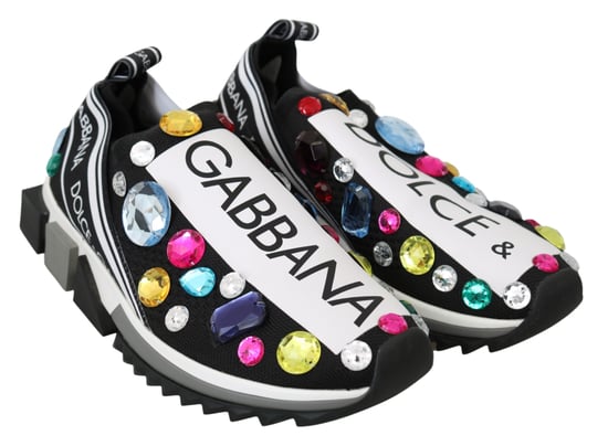 Zapatillas de mujer negras multicolor con cristales de Dolce & Gabbana - Image 4