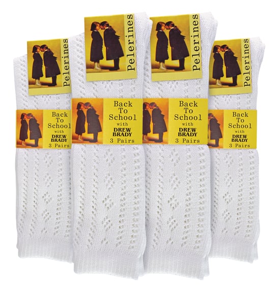 12 Pack Girls Cotton Rich Knee High White Uniform Socks - White - Image 2