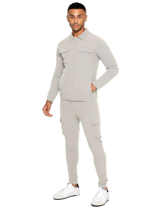 Enzo | Conjunto de chándal Cargo Shacket para hombre - Piedra - Image 2