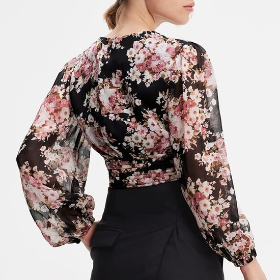 Short blouse with flower print - Image 4