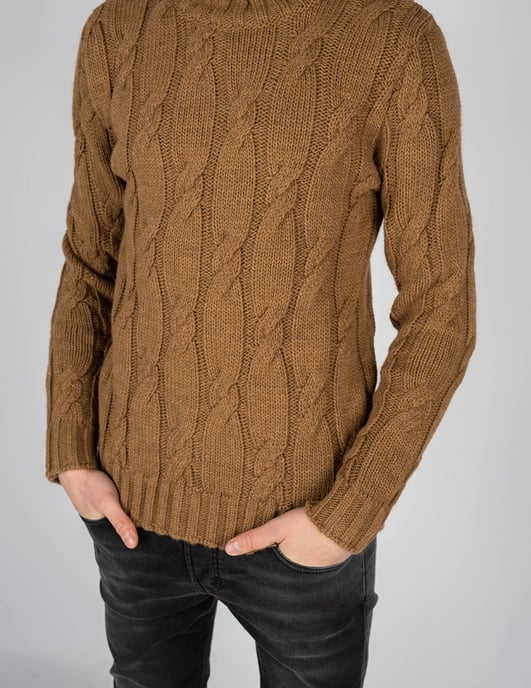 Xagon Man Suéter Turtleneck del hombre beige - Image 5