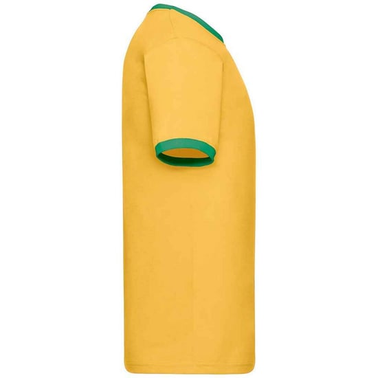 Fruit of the Loom Mens Ringer Contrast T-Shirt (Sunflower/Kelly Green) - Image 3