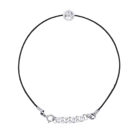 DIADEMA - Bracelet - Black Nylon and Real Diamond