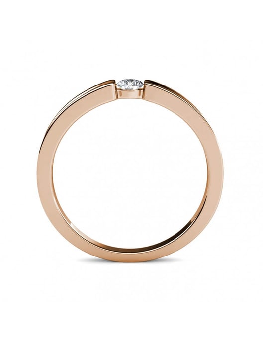 Anillo Simplicity - Oro rosa y cristal - Image 5