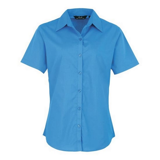 Premier Short Sleeve Poplin Blouse / Plain Work Shirt (Sapphire) - Image 1