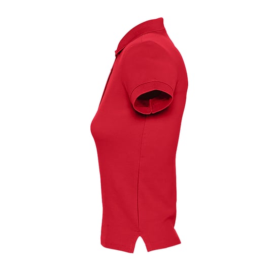 SOLS Womens/Ladies People Pique Short Sleeve Cotton Polo Shirt (Red) - Image 4