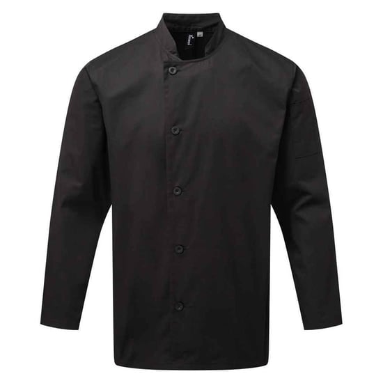 Premier Mens Essential Long-Sleeved Chef Jacket (Black) - Image 1