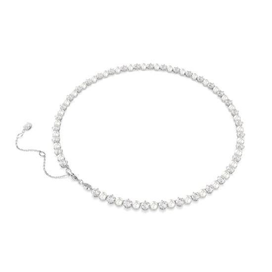 Swarovski 'Matrix Pearl' Women's Base Metal Necklace - Silver 5689623 - Image 5