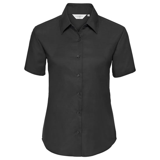 Russell Collection Womens/Ladies Oxford Short-Sleeved Shirt (Black) - Image 1
